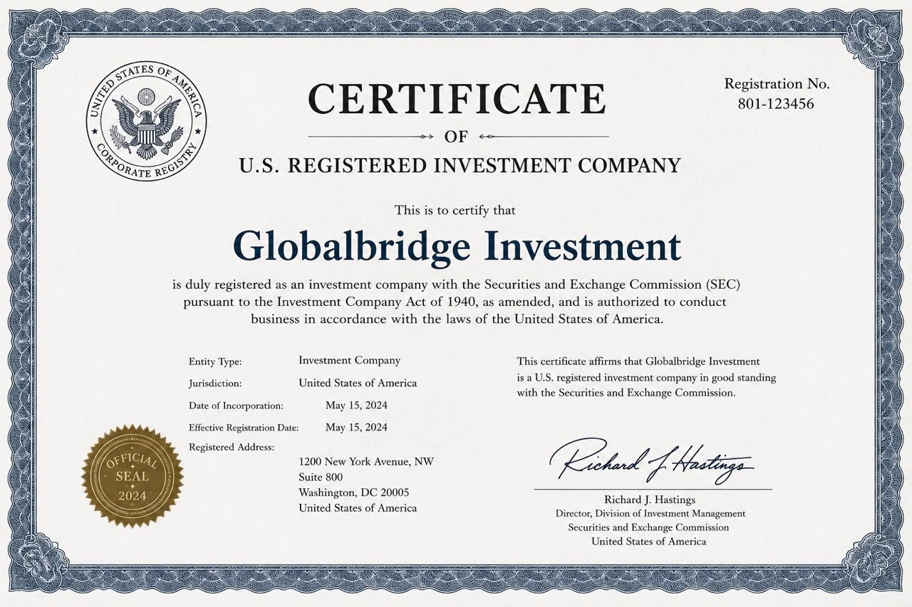 InvestGlobalBridge Certification — Registered and Compliant Investment Platform
